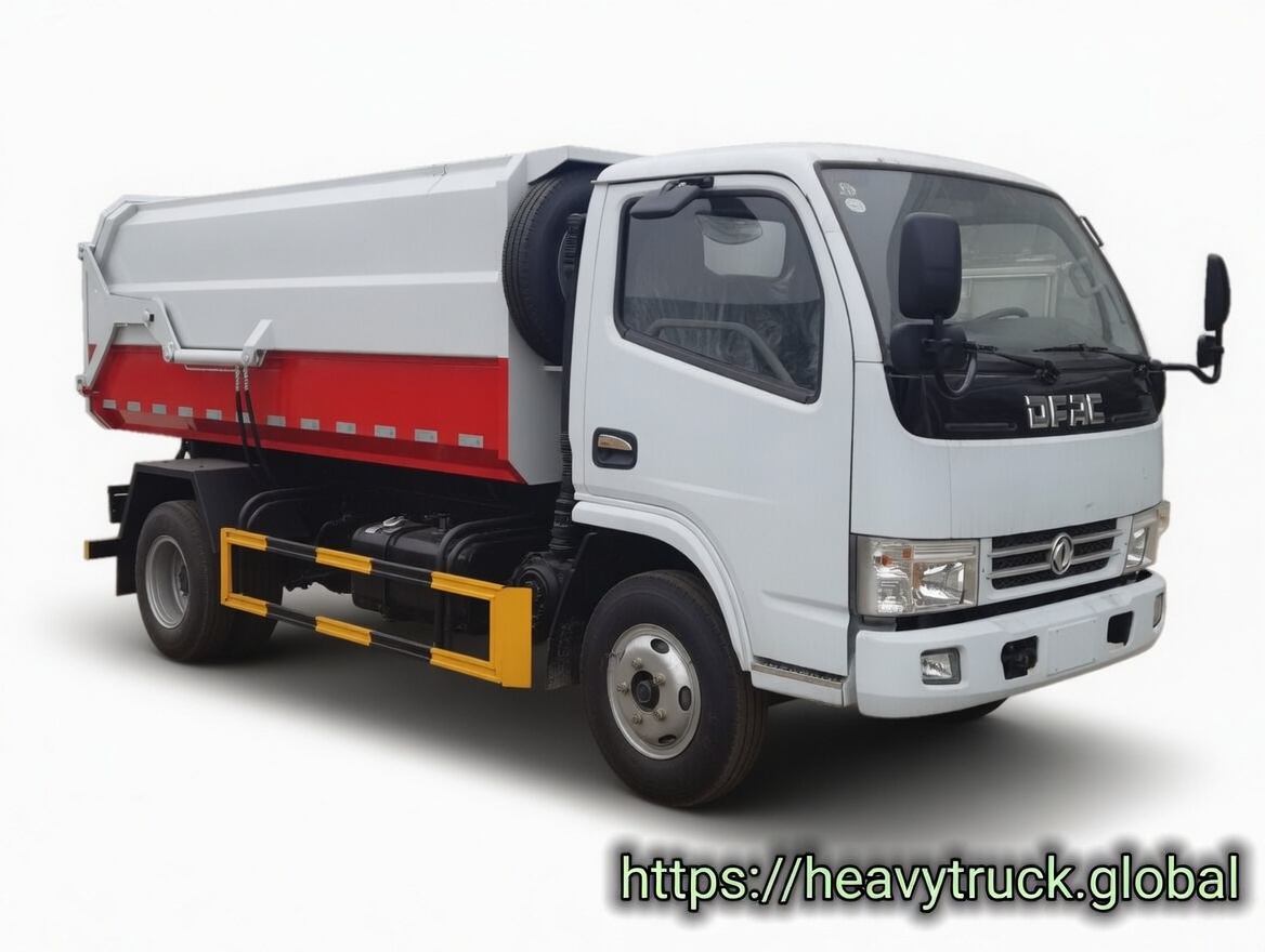 Hook Lift Garbage Truck dongfeng 6cbm side loader garbage truck
