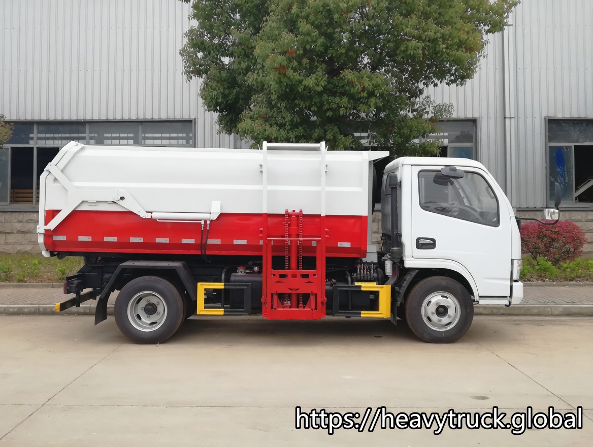 Hook Lift Garbage Truck dongfeng 6cbm side loader garbage truck