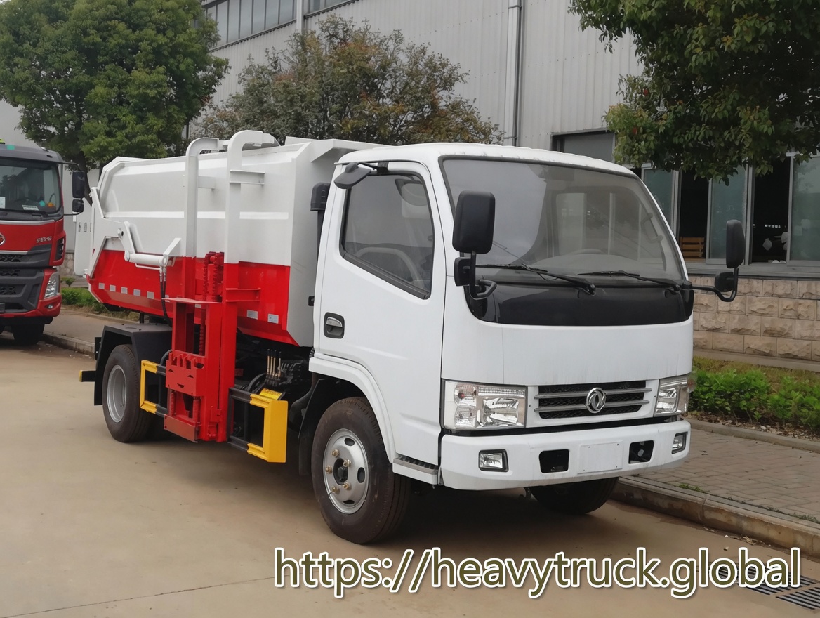 Hook Lift Garbage Truck dongfeng 6cbm side loader garbage truck