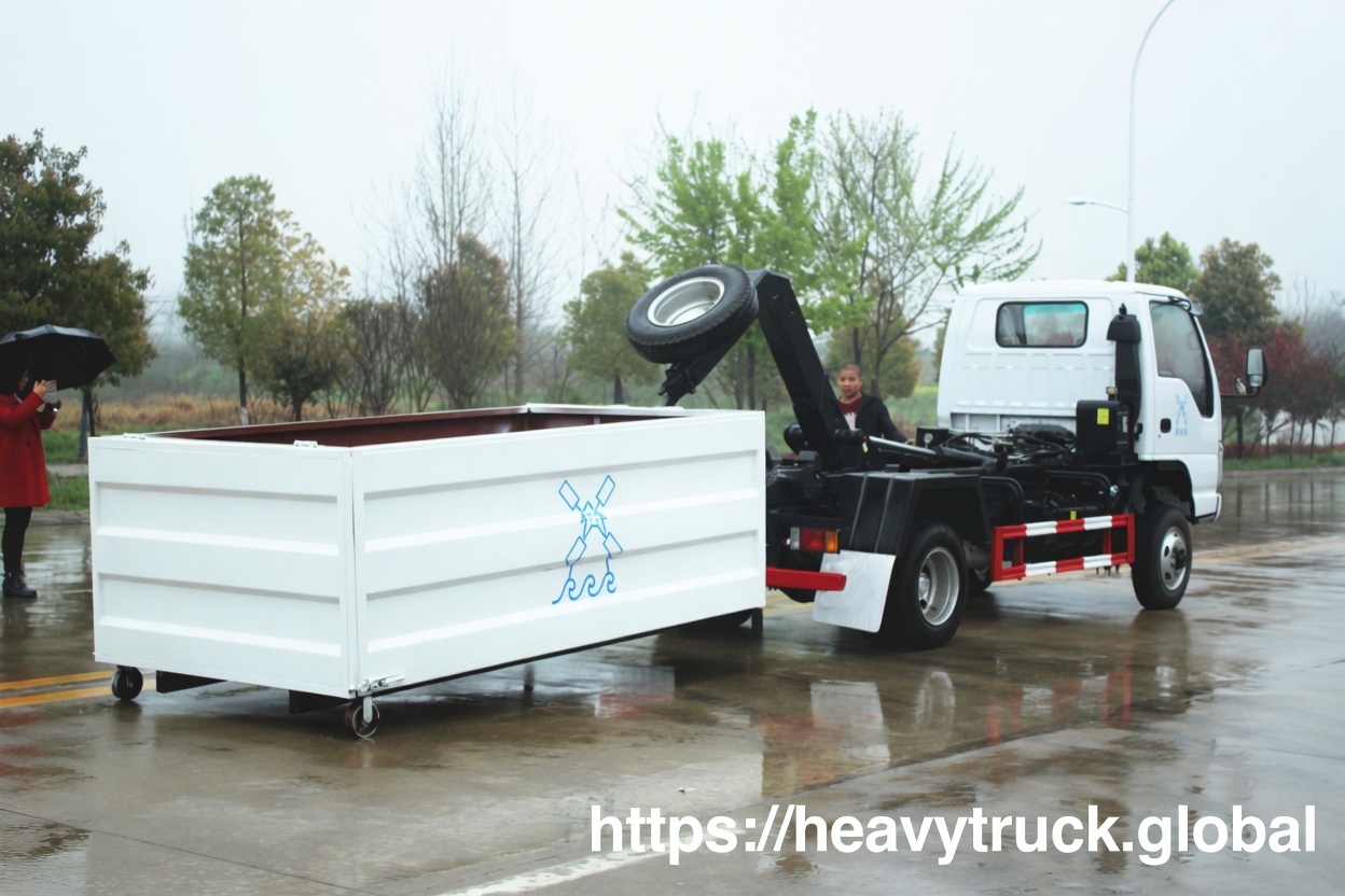 Hook Lift Garbage Truck isuzu 4x4 hook lift garbage truck