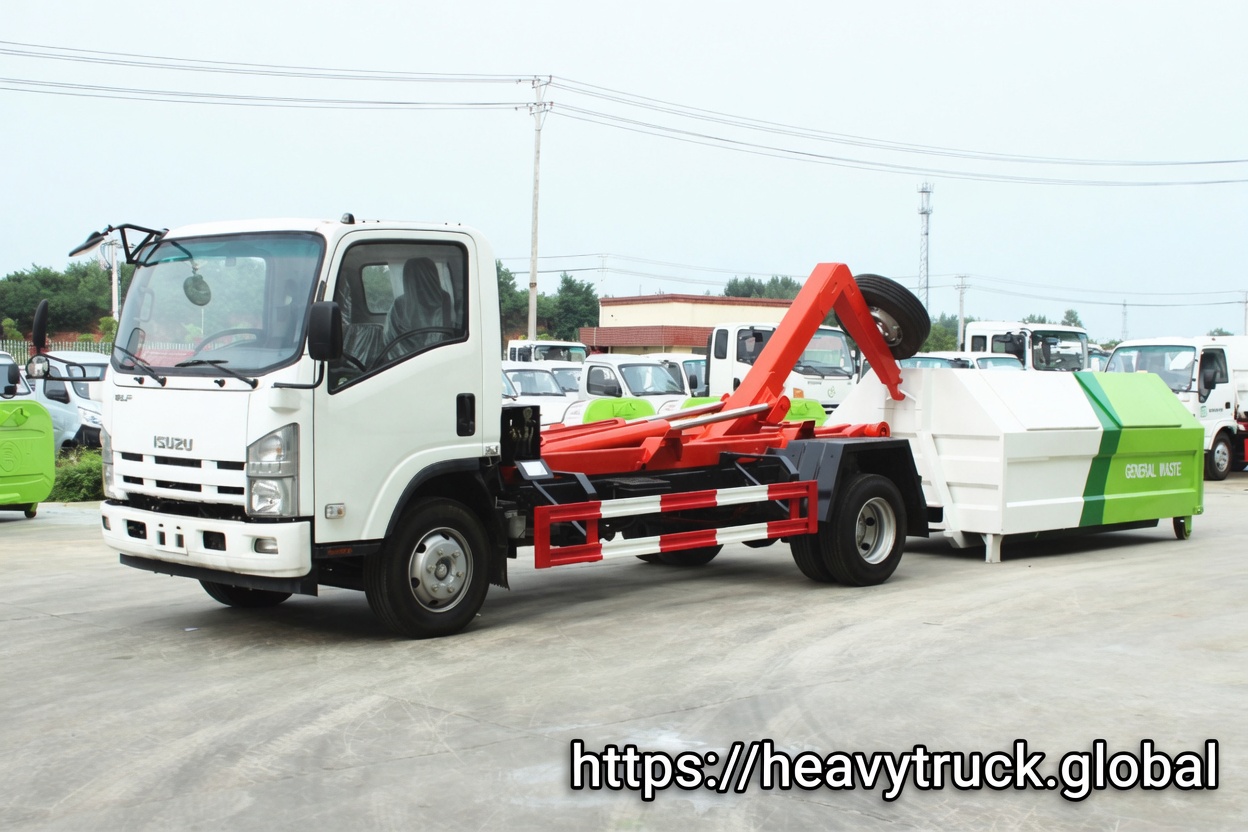 Hook Lift Garbage Truck isuzu 8cbm hook lift waste truck
